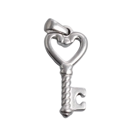 Silver Key Charm